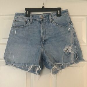 Abercrombie and Fitch Mom Short High Rise Distressed Denim Women's Shorts
